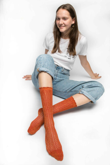 Glitter Socks Orange-0