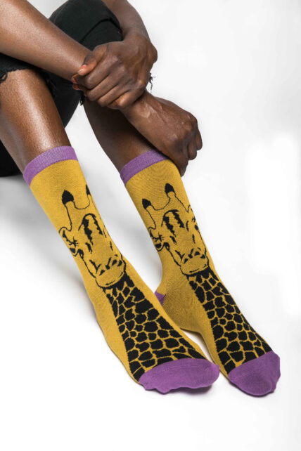 Giraffe Socks Mustard-0