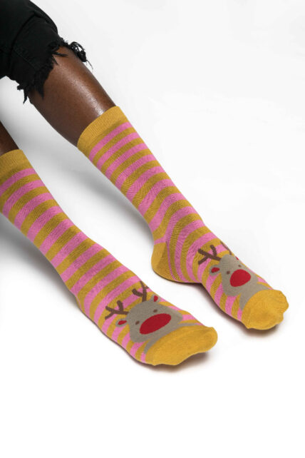 Reindeer Socks Mustard-0