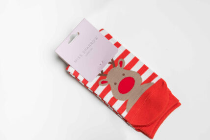 Reindeer Socks Red-603