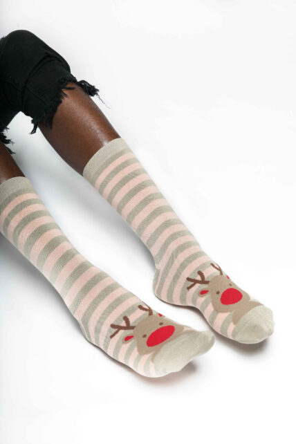 Reindeer Socks Silver-795