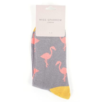 Flamingo Socks Grey-1175