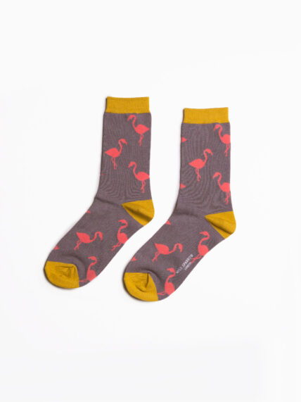 Flamingo Socks Grey-1351