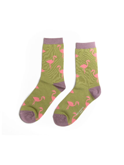 Flamingo Socks Green-1349