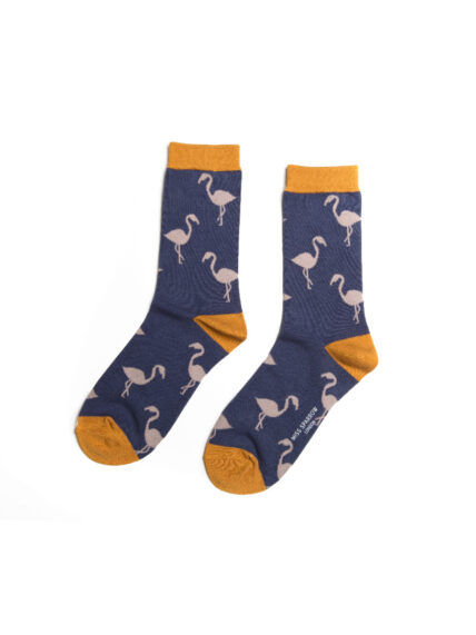 Flamingo Socks Navy-1345
