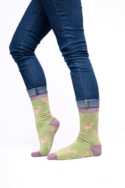 Flamingo Socks Green-0