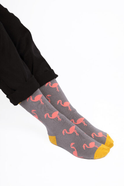 Flamingo Socks Grey-0