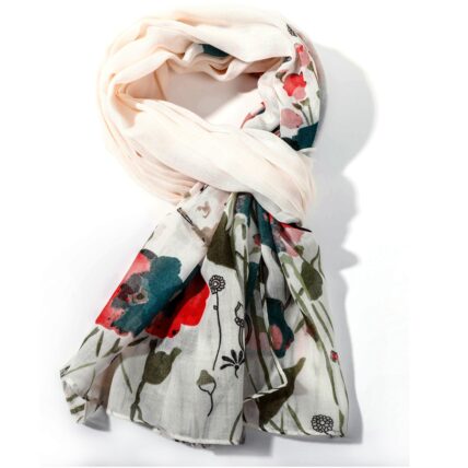 Floral Scarf White-0