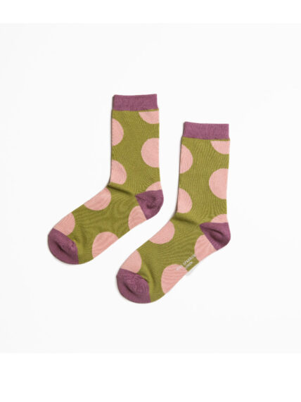 Oversized Polka Dots Socks Green-1332