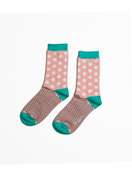 Polka Dots and Chevrons Socks Pink-1315