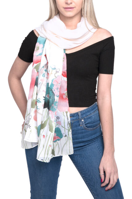Floral Scarf White-1243