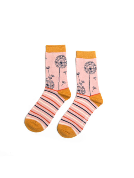 Dandelion Clocks Socks Pink-1307