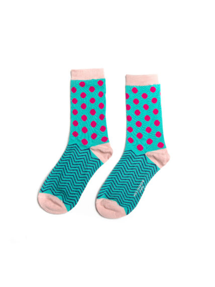 Polka Dots and Chevrons Socks Blue-0