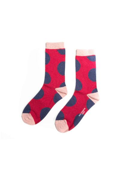 Oversized Polka Dots Socks Red-1331