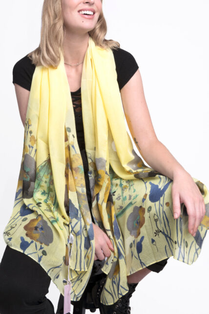 Floral Scarf Yellow-0