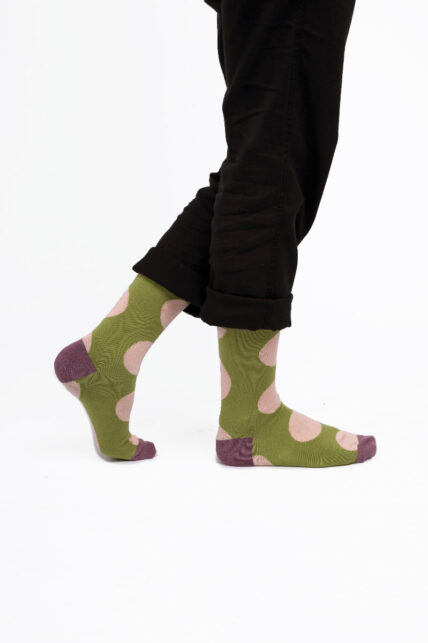 Oversized Polka Dots Socks Green-1265