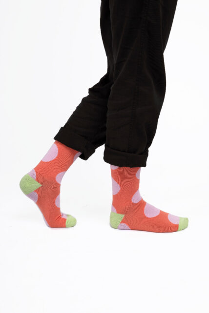 Oversized Polka Dots Socks Coral-1267