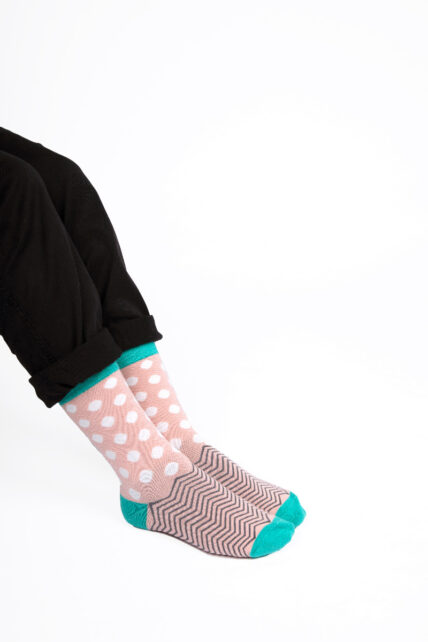 Polka Dots and Chevrons Socks Pink-1312