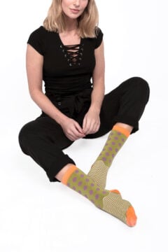 Polka Dots and Chevrons Socks Green-0