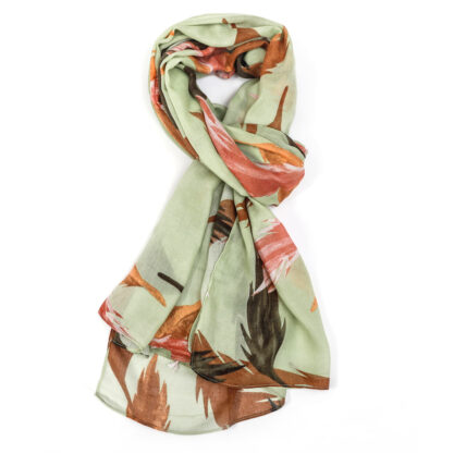 Feather Scarf Green-1374