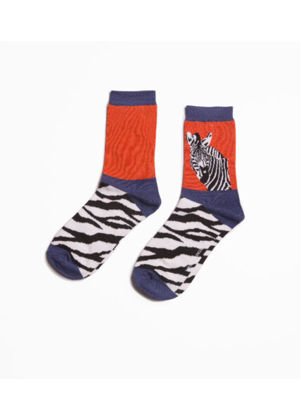 Wild Zebra Socks Orange-0