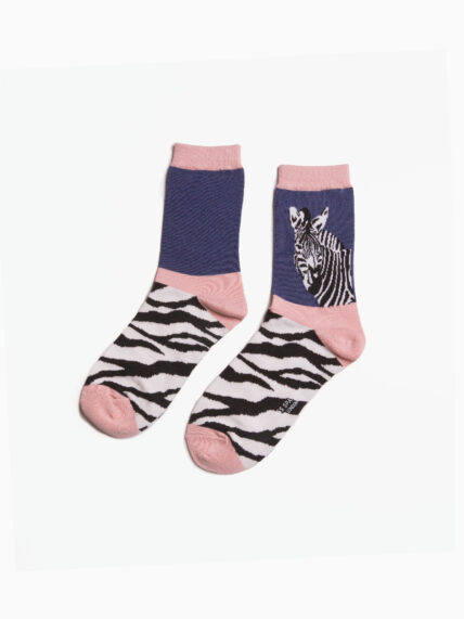Wild Zebra Socks Navy-1573