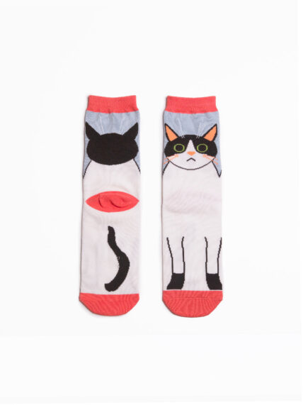 Kitty Cat Socks Powder Blue-1544