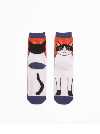 Kitty Cat Socks Orange-1534