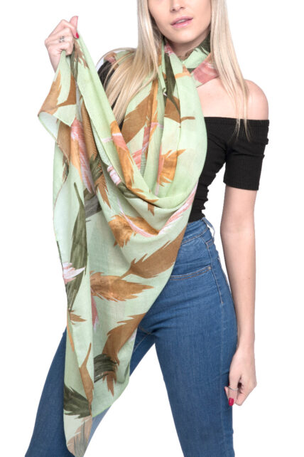 Feather Scarf Green-0