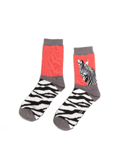 Wild Zebra Socks Coral-1564