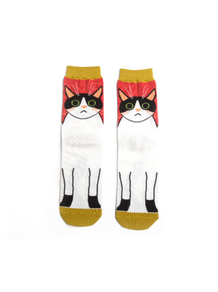 Kitty Cat Socks Red-1539