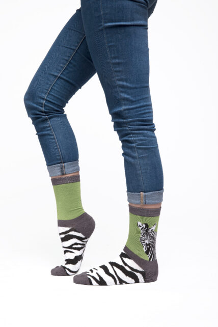 Wild Zebra Socks Lime-1565