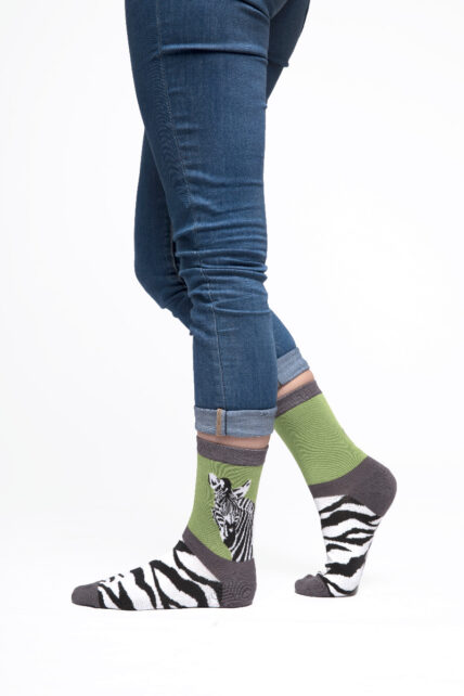 Wild Zebra Socks Lime-1566