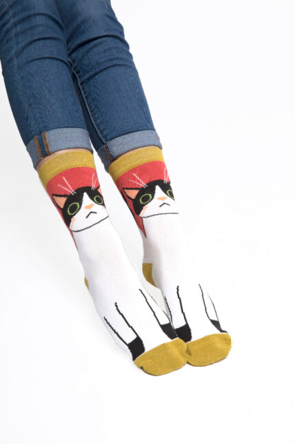 Kitty Cat Socks Red-0