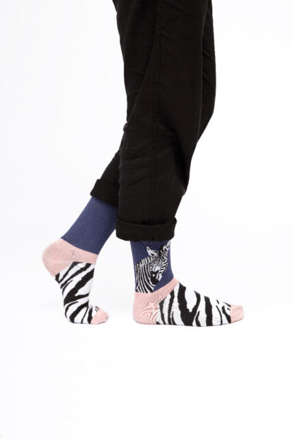 Wild Zebra Socks Navy-1572