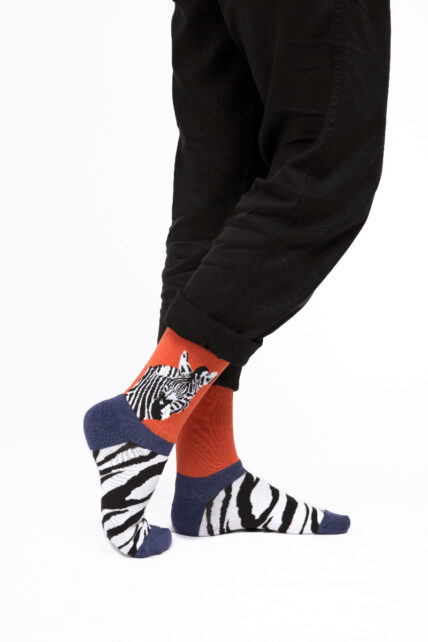 Wild Zebra Socks Orange-1575