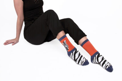 Wild Zebra Socks Orange-1576