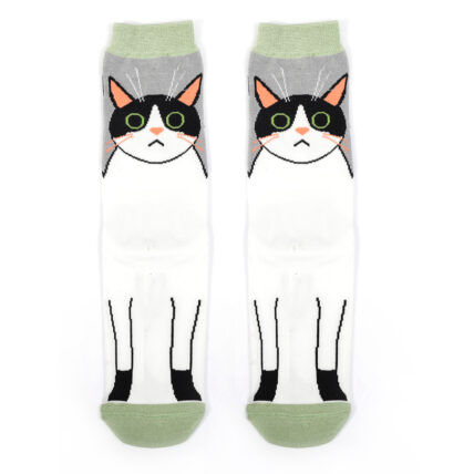 Kitty Cat Socks Grey-0