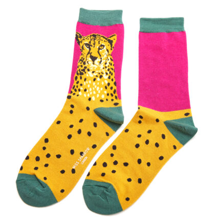 Wild Cheetah Socks Hot Pink-0