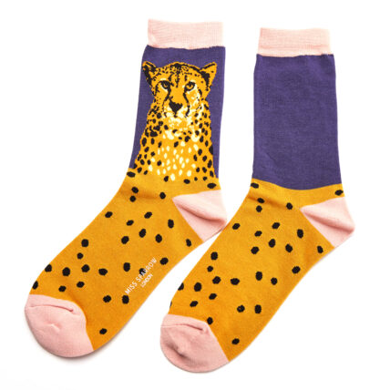 Wild Cheetah Socks Navy-0