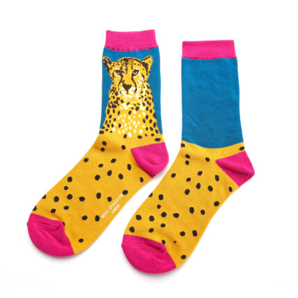 Wild Cheetah Socks Teal-0