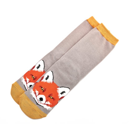 Fox Face Socks Grey-0