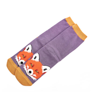 Fox Face Socks Purple-0