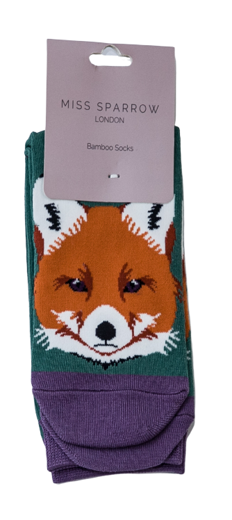 Fox Face Socks Green-2418