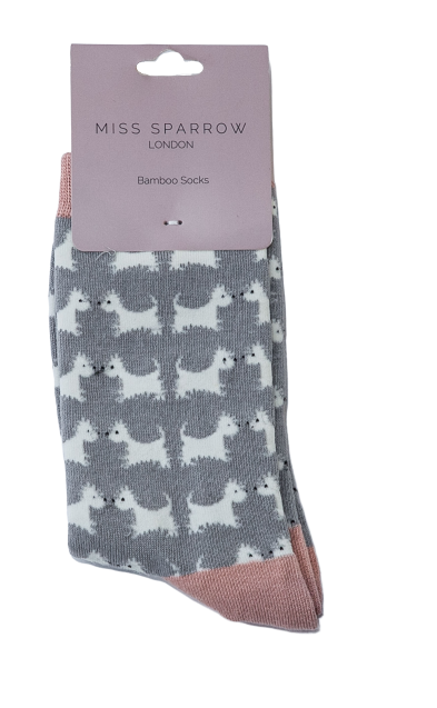 Scottie Dogs Socks Grey-2525