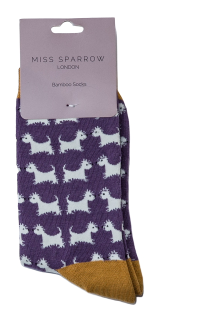 Scottie Dogs Socks Purple-2523