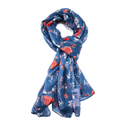 Floral Scarf Navy-0