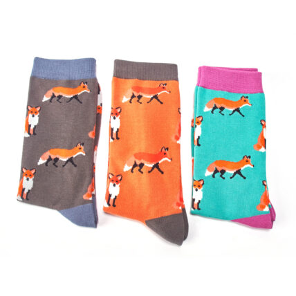 Mr Heron Foxes Socks Green-1803