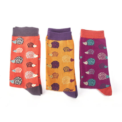 Mr Heron Hedgehogs Socks Purple-1815