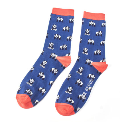 Mr Heron Pandas Socks Blue-0